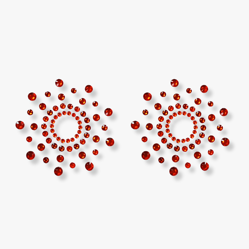 Bijoux cache-tétons diamants rouge