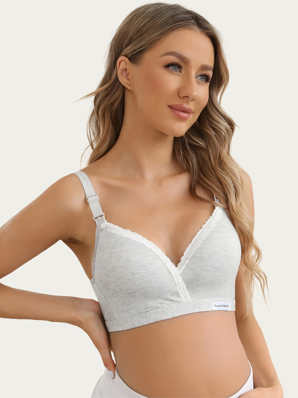 Soutien-gorge allaitement avec clips pratiques - Gris Clair