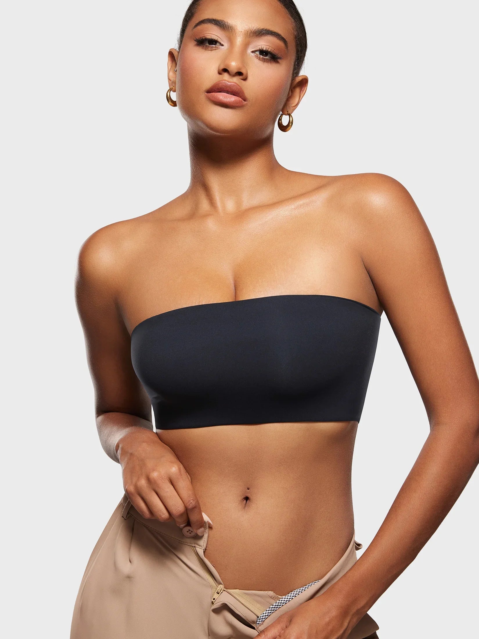 Soutien-gorge bandeau sans couture - Noir / XS