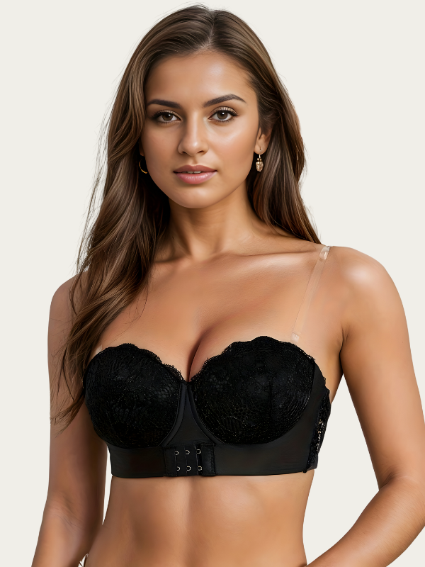 Soutien-gorge dentelle fleurie avec bretelles ajustables