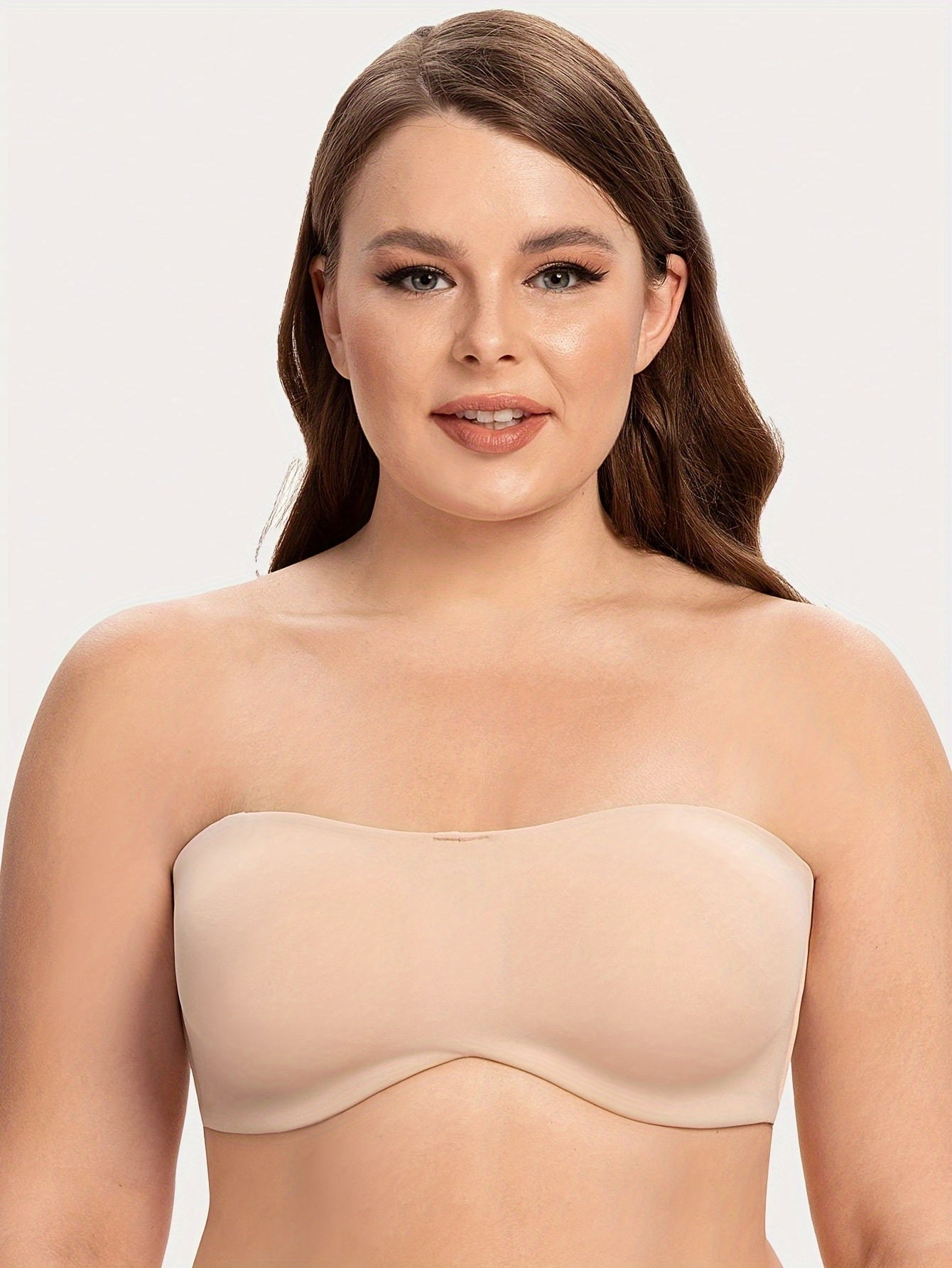 Soutien-gorge sans bretelle grande taille - Beige / 95E(80E)