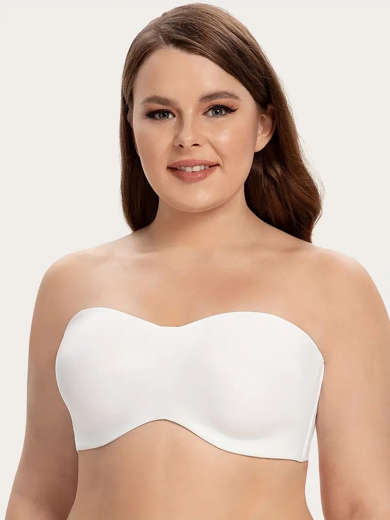 Soutien-gorge sans bretelle grande taille - Blanc / 95E(80E)