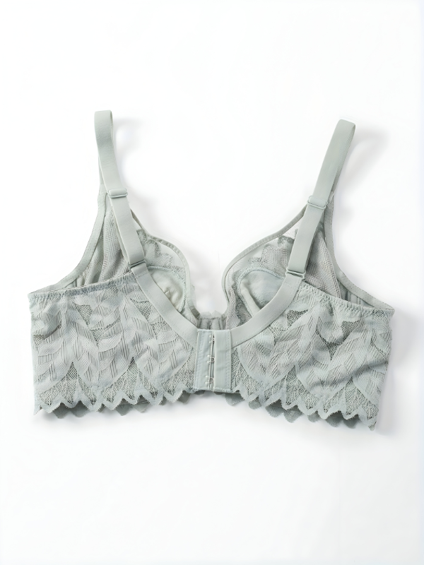 Soutien-gorge transparent en broderie vert d’eau